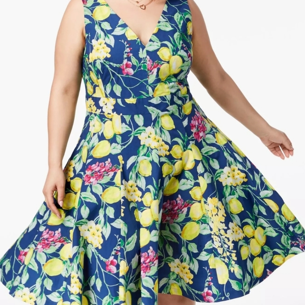 BetseyJohson plus size printed fit and flare dress